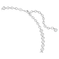 Imber Tennis necklace, Round cut, White, Rhodium plated by SWAROVSKI