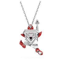 Alice in Wonderland pendant, Playing card, Red, Rhodium plated by SWAROVSKI