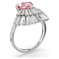 Idyllia cocktail ring, Mixed cuts, Shell, Pink, Rhodium plated by SWAROVSKI