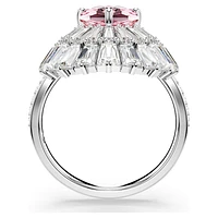 Idyllia cocktail ring, Mixed cuts, Shell, Pink, Rhodium plated by SWAROVSKI