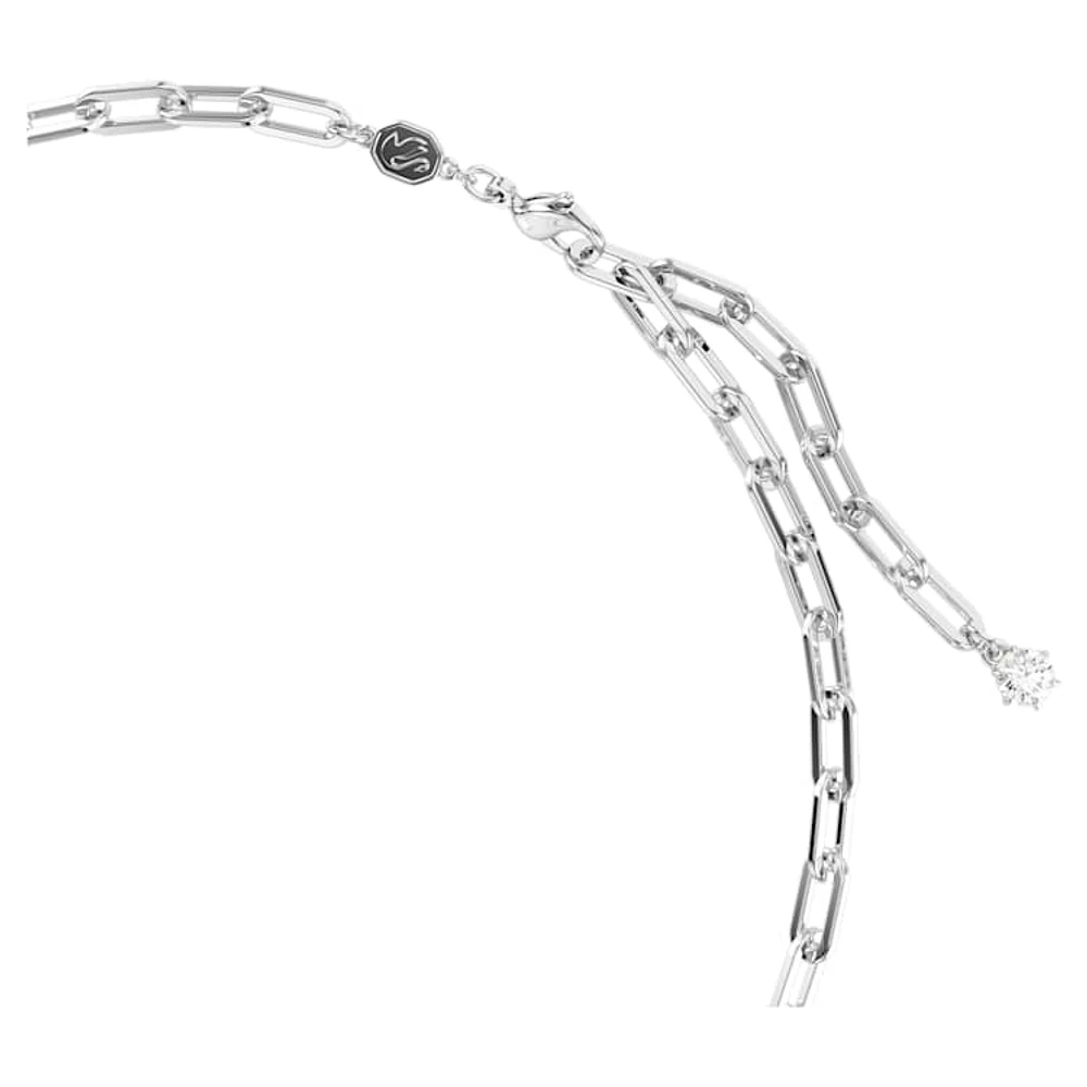 Constella necklace, White, Rhodium plated by SWAROVSKI