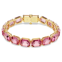 Millenia Tennis bracelet, Octagon cut, Pink, Gold-tone plated by SWAROVSKI