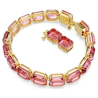 Millenia Tennis bracelet, Octagon cut, Pink, Gold-tone plated by SWAROVSKI