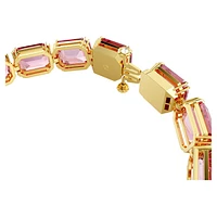 Millenia Tennis bracelet, Octagon cut, Pink, Gold-tone plated by SWAROVSKI