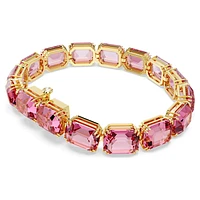 Millenia Tennis bracelet, Octagon cut, Pink, Gold-tone plated by SWAROVSKI