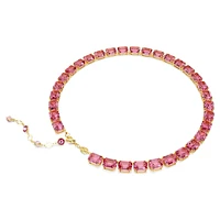 Millenia Tennis necklace, Octagon cut, Pink, Gold-tone plated by SWAROVSKI