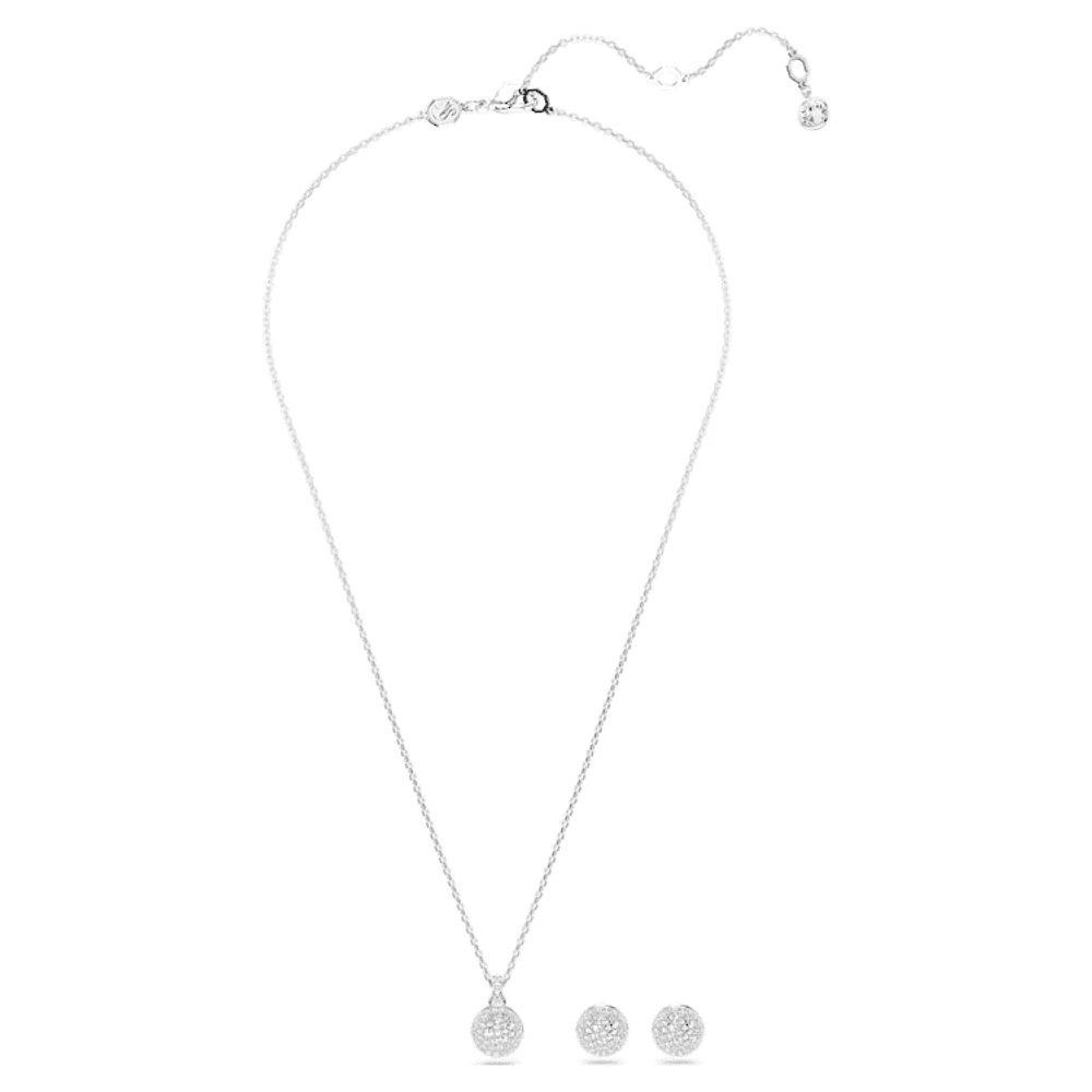 Sublima set, White, Rhodium plated by SWAROVSKI