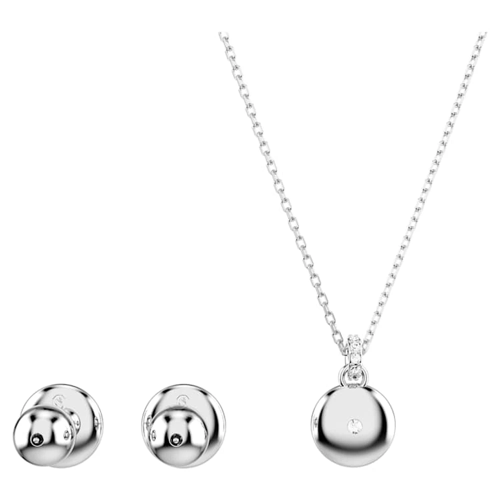 Sublima set, White, Rhodium plated by SWAROVSKI