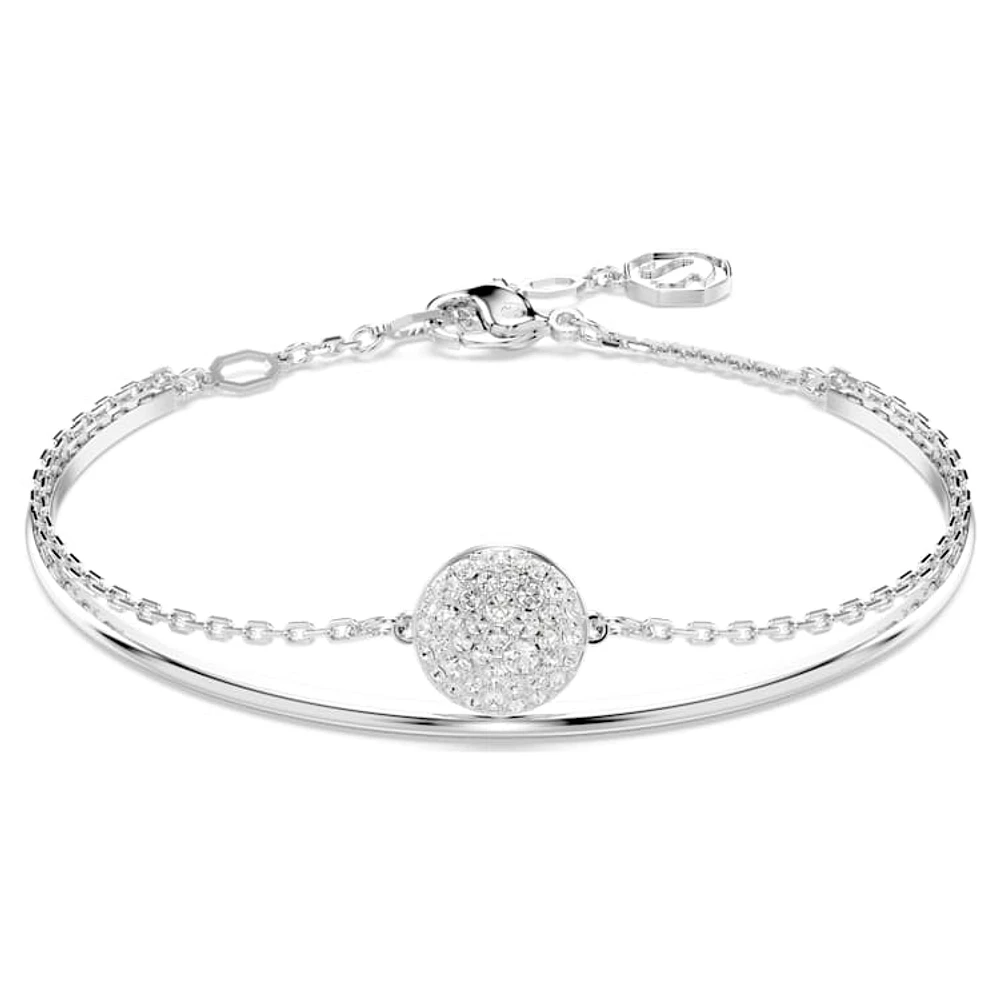 Sublima bangle, White, Rhodium plated by SWAROVSKI