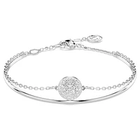 Sublima bangle, White, Rhodium plated by SWAROVSKI