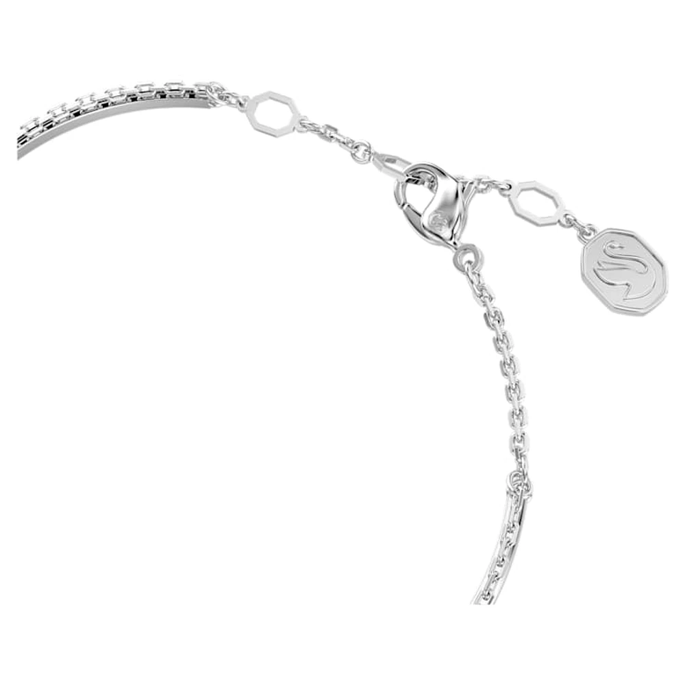 Sublima bangle, White, Rhodium plated by SWAROVSKI