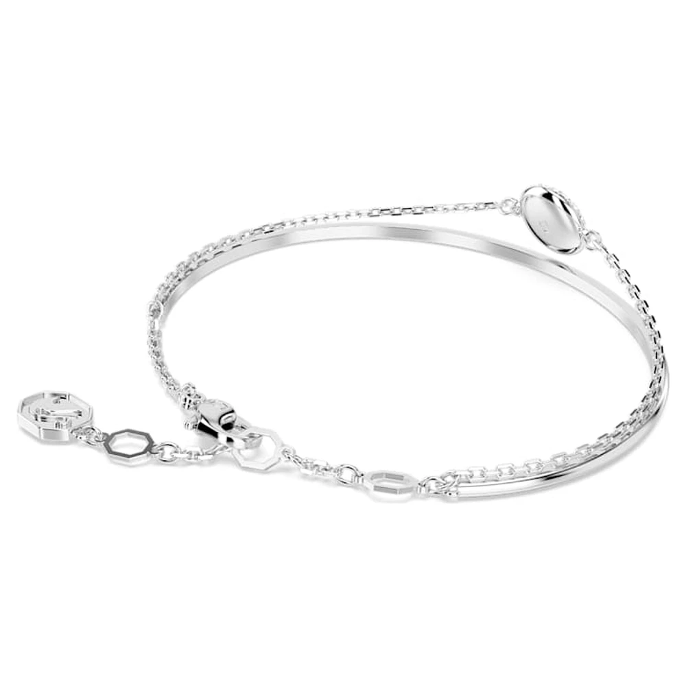 Sublima bangle, White, Rhodium plated by SWAROVSKI