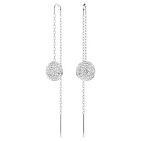 Sublima drop earrings, White, Rhodium plated by SWAROVSKI