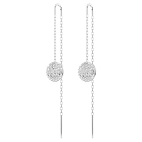 Sublima drop earrings, White, Rhodium plated by SWAROVSKI