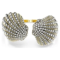 Idyllia bangle, Shell, White, Gold-tone plated by SWAROVSKI