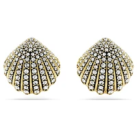 Idyllia stud earrings, Shell, White, Gold-tone plated by SWAROVSKI