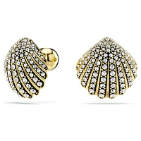 Idyllia stud earrings, Shell, White, Gold-tone plated by SWAROVSKI