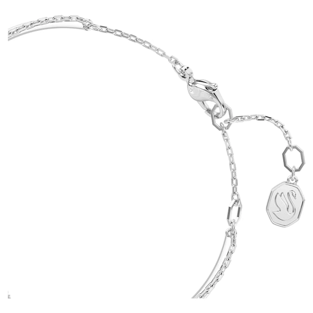 Hyperbola bangle, Infinity, White, Rhodium plated by SWAROVSKI