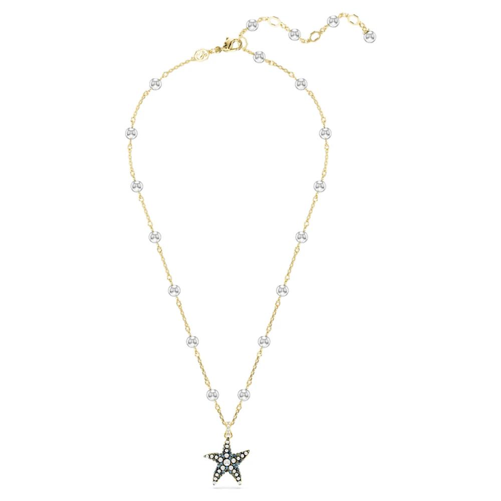 Idyllia pendant, Crystal pearls, Starfish, Multicoloured, Gold-tone plated by SWAROVSKI