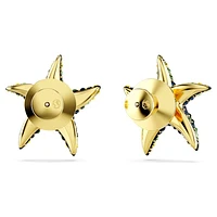 Idyllia stud earrings, Crystal pearl, Starfish, Small, Multicoloured, Gold-tone plated by SWAROVSKI