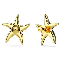 Idyllia stud earrings, Crystal pearl, Starfish, Larges, Multicoloured, Gold-tone plated by SWAROVSKI