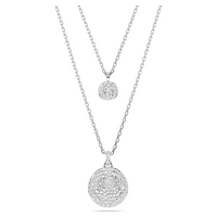 Sublima layered pendant, White, Rhodium plated by SWAROVSKI