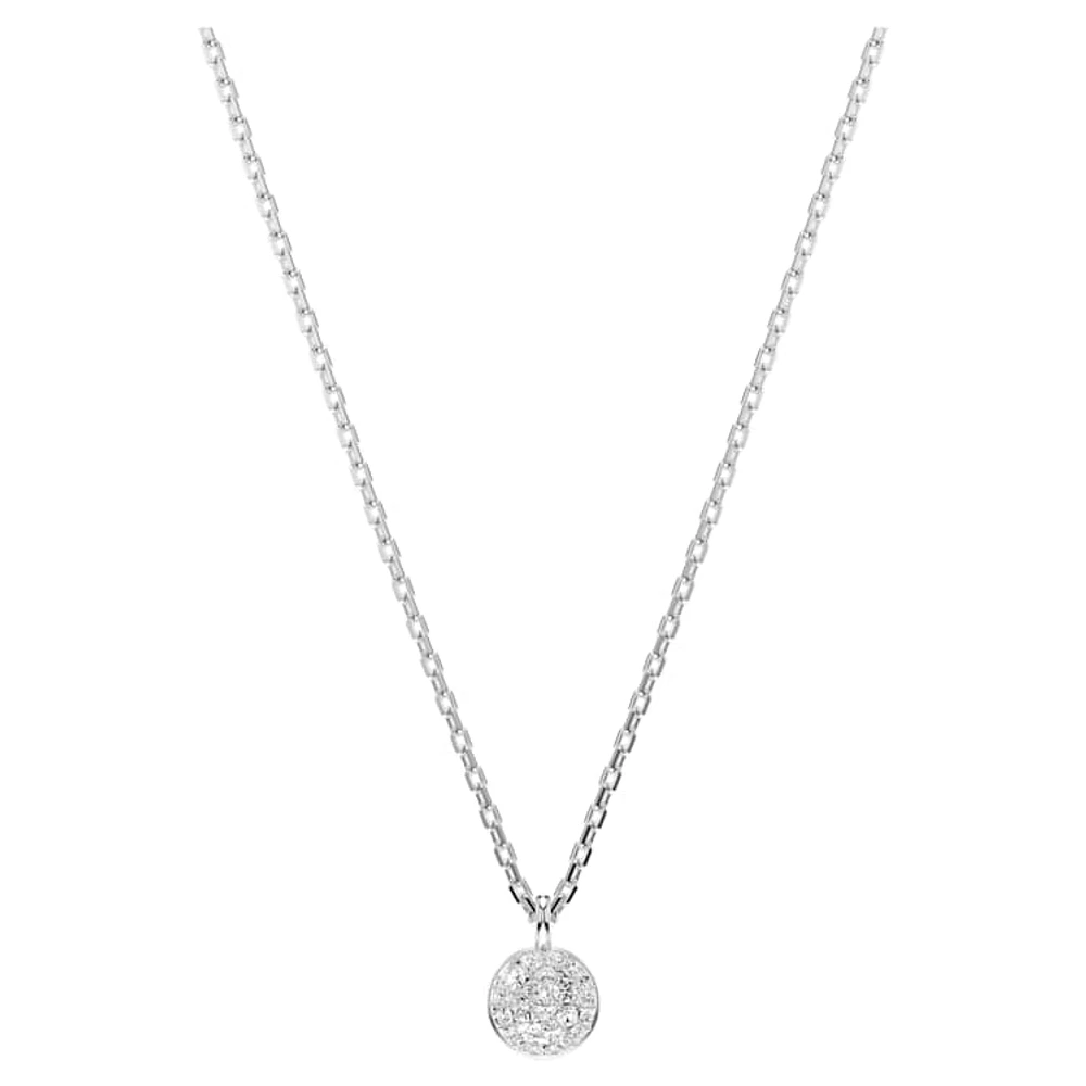 Sublima layered pendant, White, Rhodium plated by SWAROVSKI