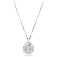 Sublima layered pendant, White, Rhodium plated by SWAROVSKI