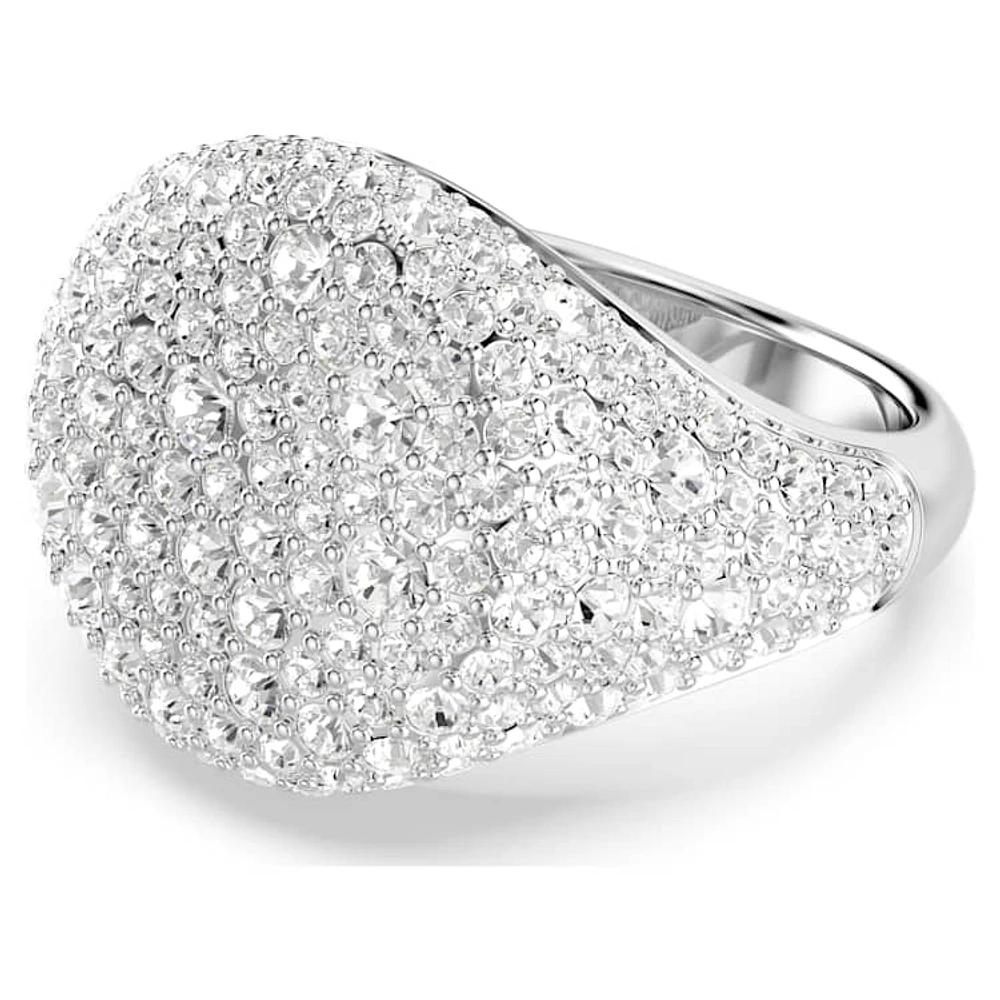 Sublima cocktail ring, White, Rhodium plated by SWAROVSKI