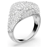 Sublima cocktail ring, White, Rhodium plated by SWAROVSKI