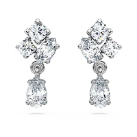 Galaxy drop earrings, Lab-grown diamonds 0.75 ct tw, Mixed cuts, 14K white gold by SWAROVSKI