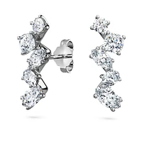 Galaxy ear cuffs, Lab-grown diamonds 1.25 ct tw, Mixed cuts, 14K white gold by SWAROVSKI