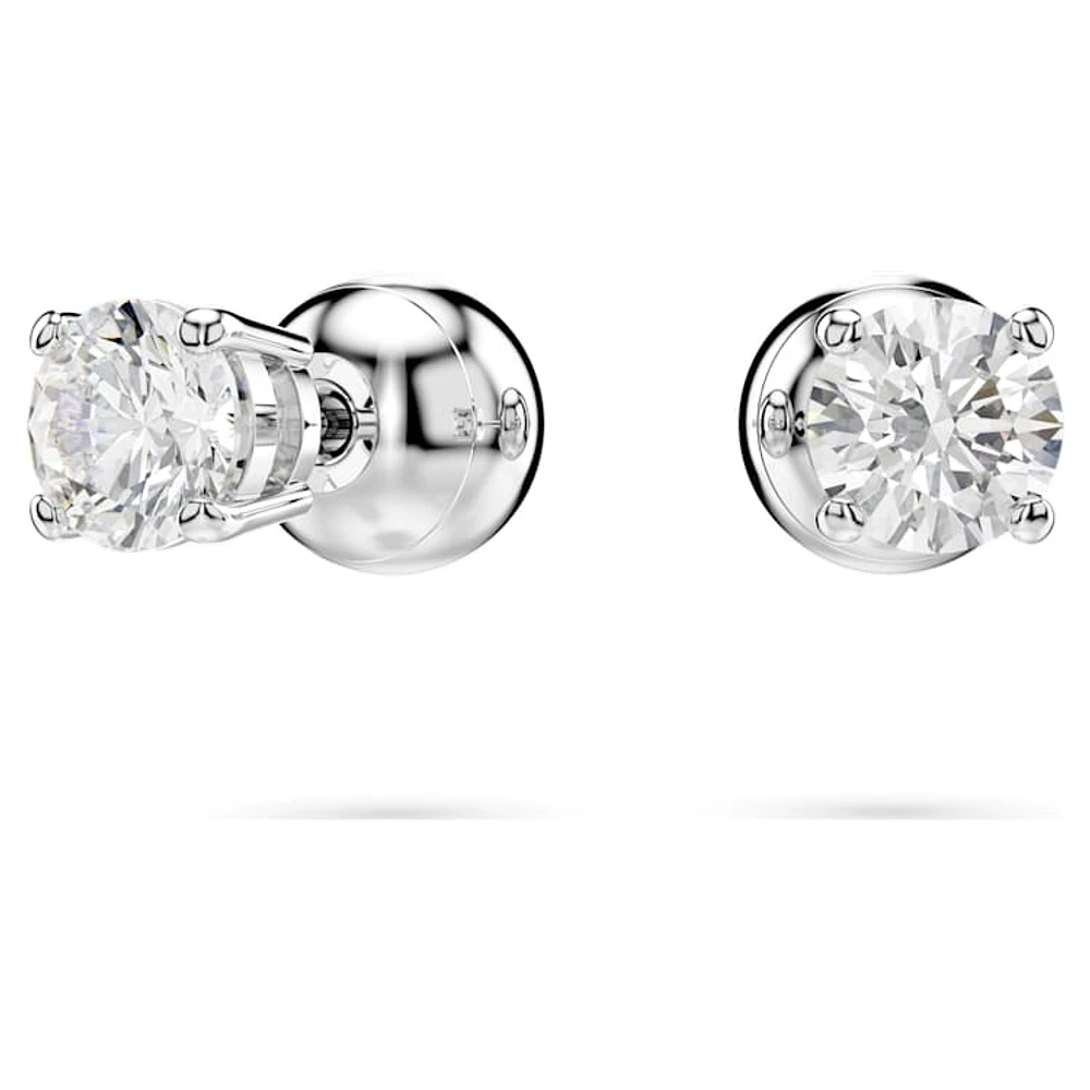 Idyllia set, Crystal pearl, Heart, White, Rhodium plated by SWAROVSKI