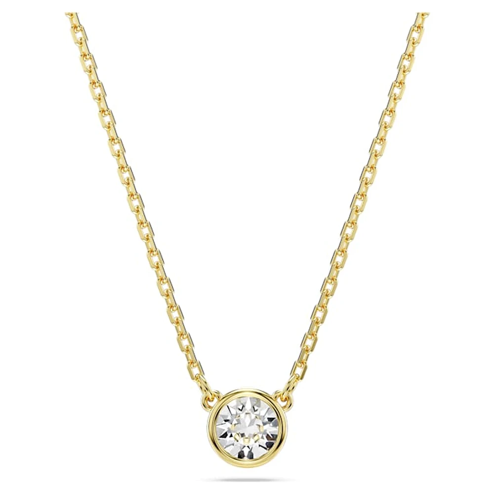 Imber pendant, Round cut, White, Gold-tone plated by SWAROVSKI