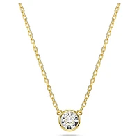 Imber pendant, Round cut, White, Gold-tone plated by SWAROVSKI