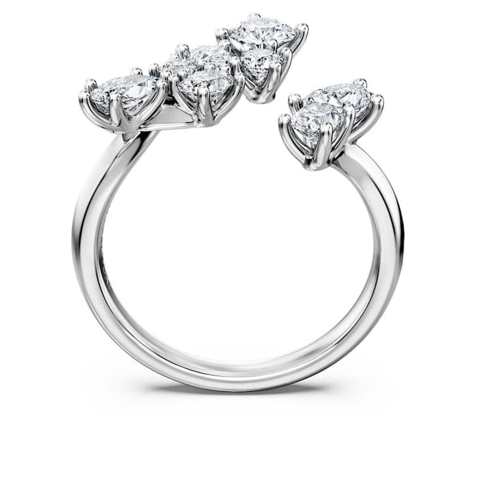 Galaxy bypass ring, Lab-grown diamonds 1.25 ct tw, Mixed cuts, 14K white gold by SWAROVSKI