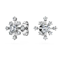 Galaxy stud earrings, Lab-grown diamonds 0.5 ct tw, Round cut, 14K white gold by SWAROVSKI