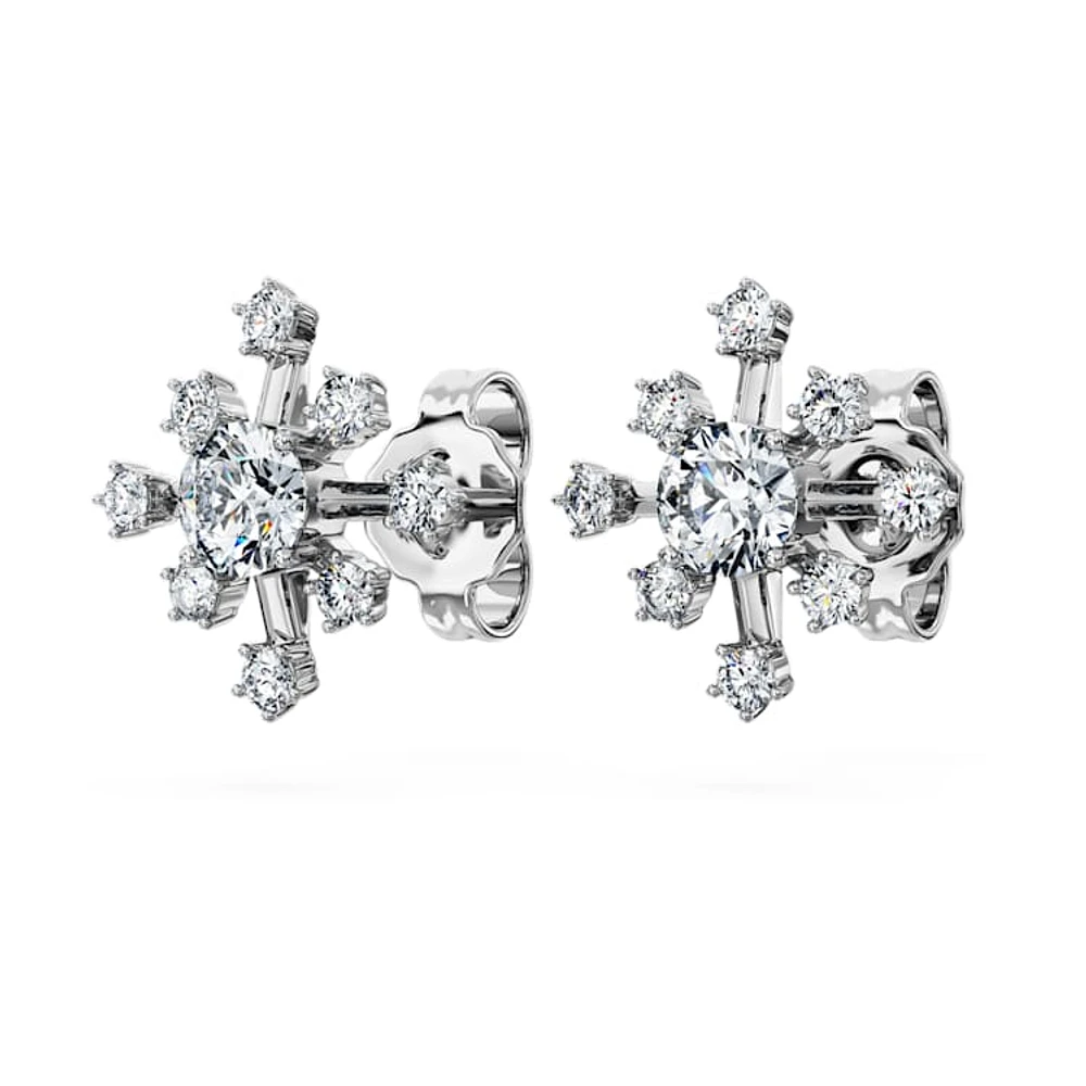 Galaxy stud earrings, Lab-grown diamonds 0.5 ct tw, Round cut, 14K white gold by SWAROVSKI