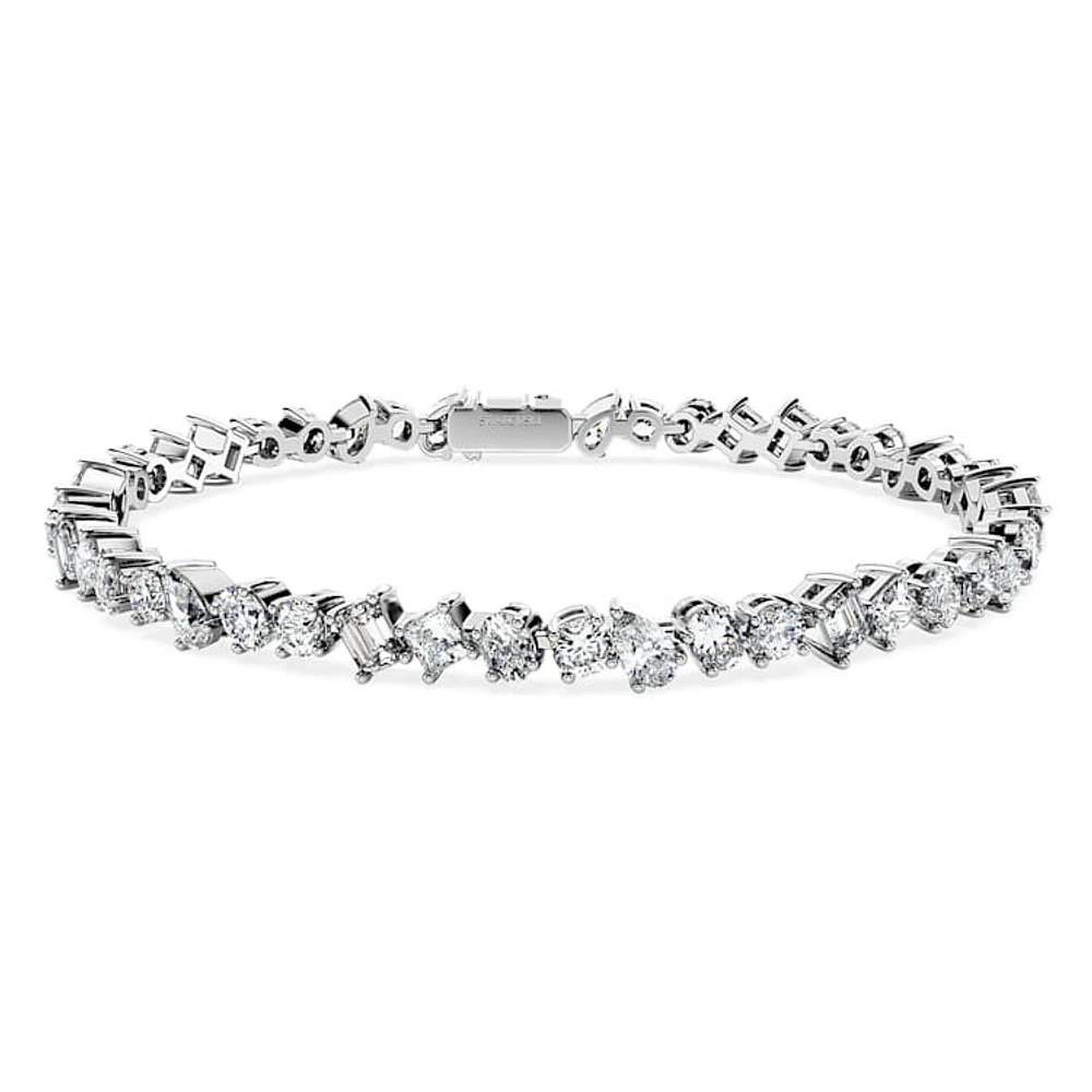 Galaxy Tennis bracelet, Lab-grown diamonds 5 ct tw, Mixed cuts, 14K white gold by SWAROVSKI