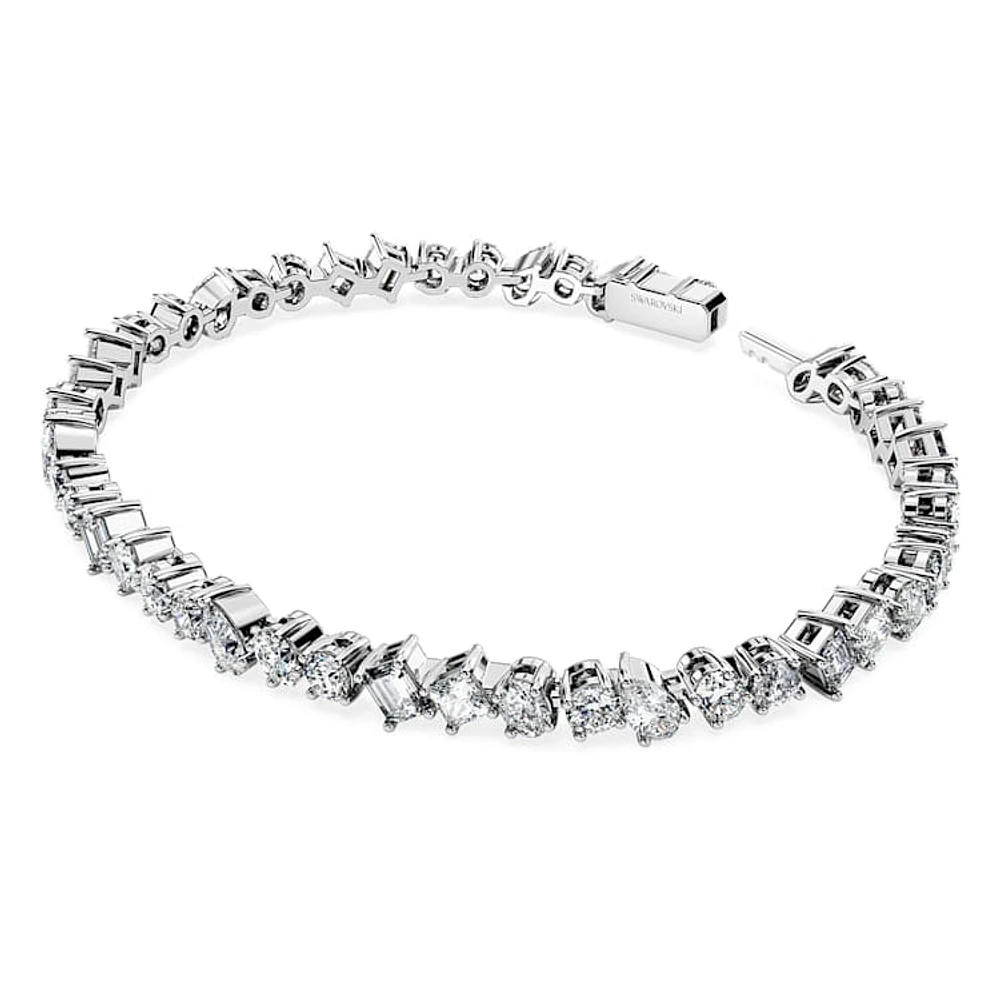 Galaxy Tennis bracelet, Lab-grown diamonds 5 ct tw, Mixed cuts, 14K white gold by SWAROVSKI