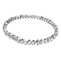 Galaxy Tennis bracelet, Lab-grown diamonds 5 ct tw, Mixed cuts, 14K white gold by SWAROVSKI