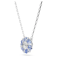 Idyllia set, Mixed cuts, Flower, Blue, Rhodium plated by SWAROVSKI