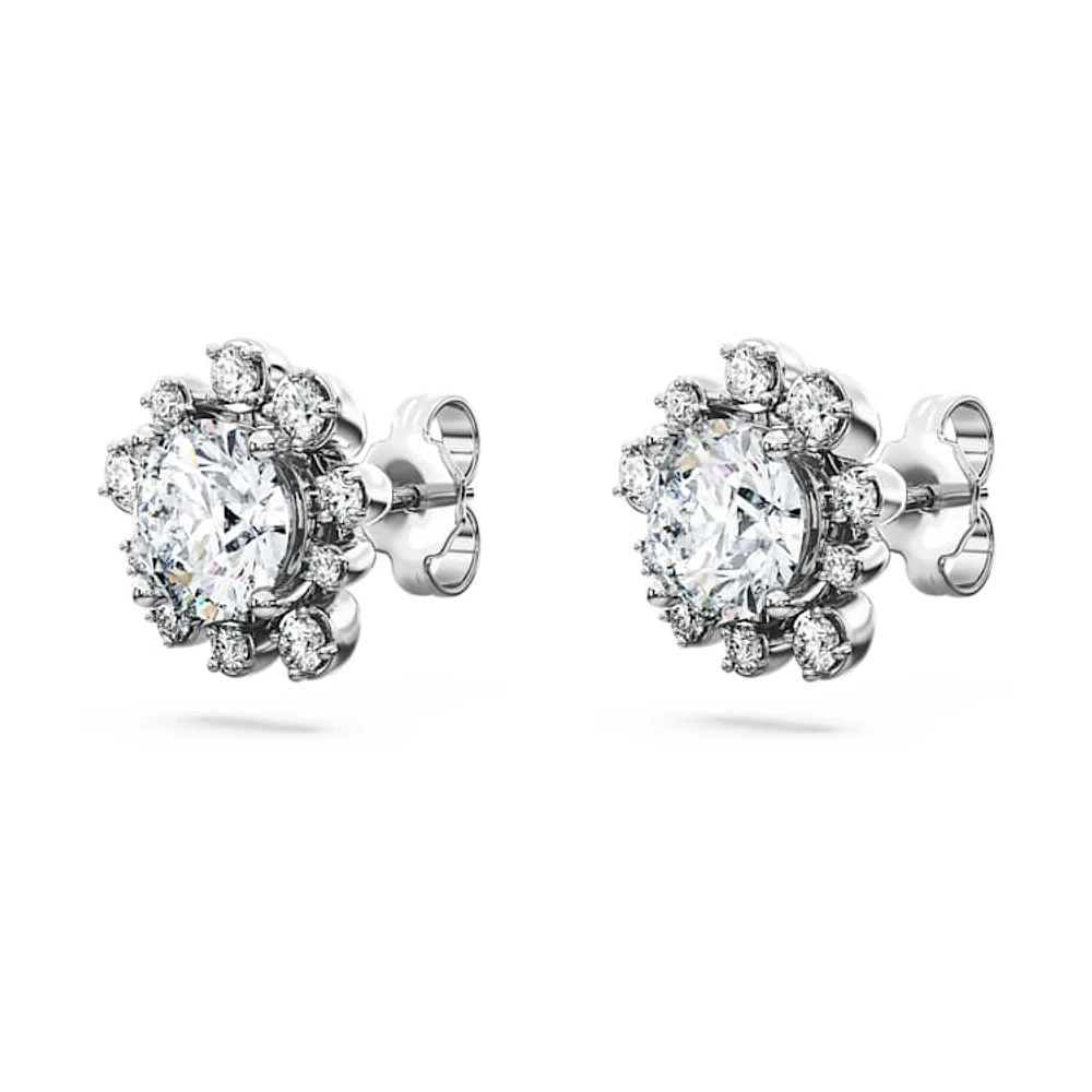 Galaxy stud earrings, Lab-grown diamonds 2.5 ct tw, Round cut, 14K white gold by SWAROVSKI