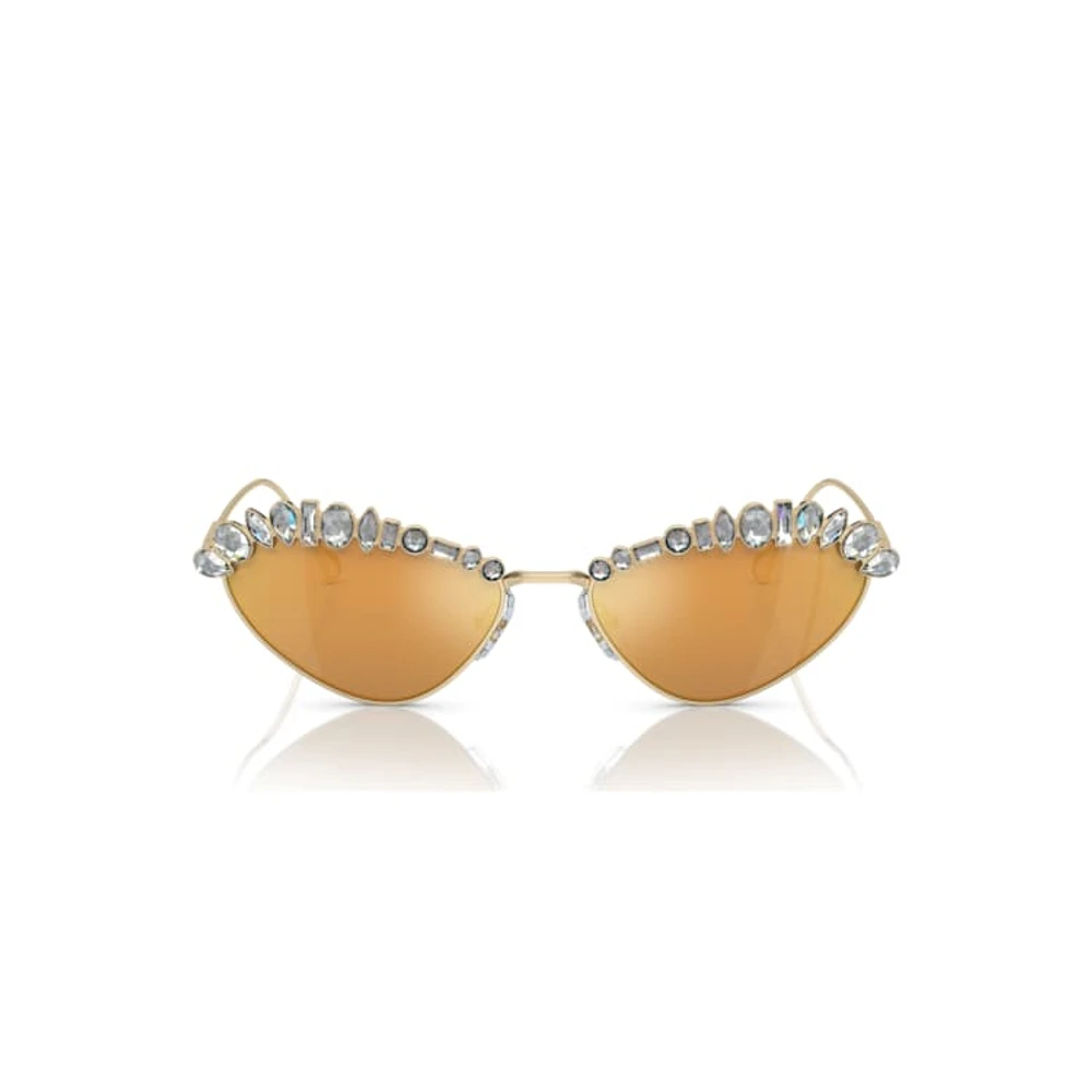 Sunglasses, Statement, Cat-eye shape, SK7009, Gold tone by SWAROVSKI