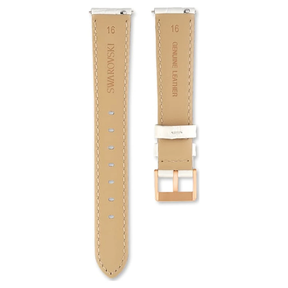 Watch strap, 16 mm (0.63") width, Leather White by SWAROVSKI