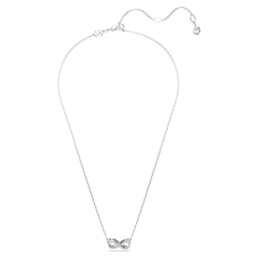 Hyperbola pendant, Pavé, Infinity, White, Rhodium plated by SWAROVSKI