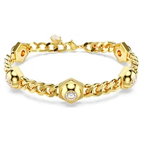 Numina bracelet, Round cut, White, Gold-tone plated by SWAROVSKI