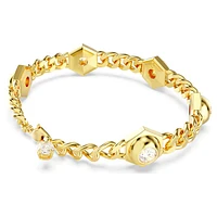 Numina bracelet, Round cut, White, Gold-tone plated by SWAROVSKI