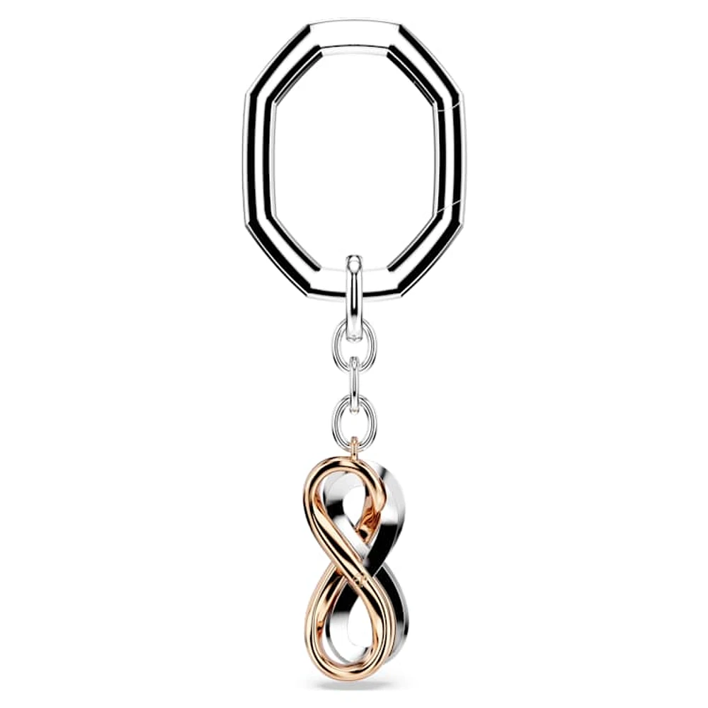 Key ring, Infinity, White, Mixed metal finish by SWAROVSKI