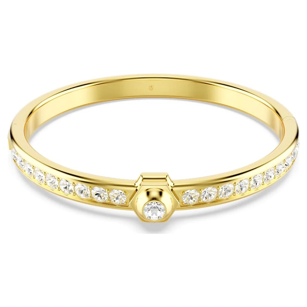 Numina bangle, Round cut, White, Gold-tone plated by SWAROVSKI